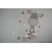 Giraf Zazu met sterren/bloemen - oud roze euforie (naam optioneel) (60x60cm)